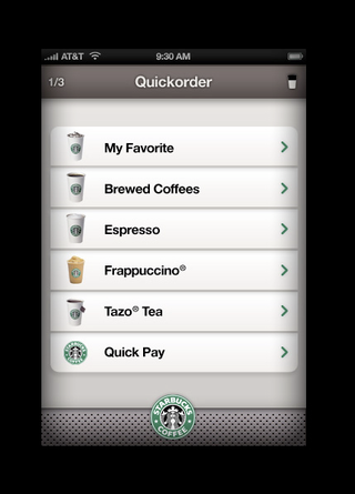 Illustration for article titled iPhone Starbucks Ordering Screens Look Like the Real Thing, Precede Apple Patent
